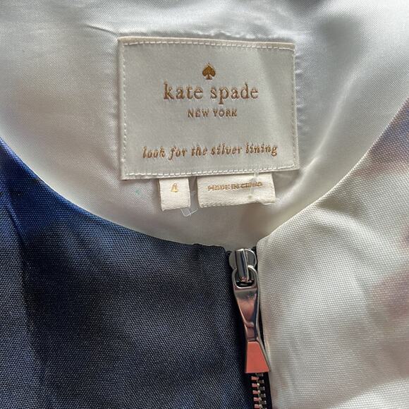Kate Spade Joss blue white lined fit flare cloud dress size 4 - Picture 8 of 9